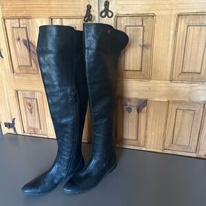 ZARA Leather Over-the-Knee Boots